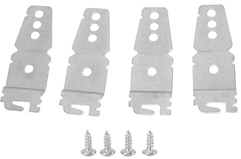 Cyrank 4PCS Undercounter Dishwasher Mounting Bracket, Undercounter Dishwasher Upper Mounting Bracket Replacement with Screws, Countertop Fasteners, Dishwasher Clips Universal Mounting Hardware