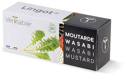 Lingote Mostaza Wasabi BIO - Compatible con huerto de interior genuino y Exky® - Recarga listo para usar - Sustrato con semillas integradas..