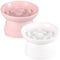 Layhit 2 Pack Raised Slow Feeder Cat Bowls Ceramic Elevated Cat Food Bowls Anti Vomiting Slow Feeder for Dog and Kitten for Dry and Wet Food(Pink, White)