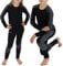 ALPIDEX Kinder Thermounterwäsche Set Funktionsunterwäsche Skiunterwäsche Jungen Mädchen Ski Fußball Sport Winter warm atmungsaktiv, Größe:134-140, Farbe:Black-Grey