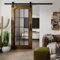 SEART Massive Eichenschiebetüren, Innentüren, Türen für Zimmer, Büro, Speisekammer Szpros (Öl Braun), gehärtetes Glas, Glastüren 100x210 cm