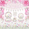 167 Pack Flores silvestres de primavera Decoración para fiestas Vajilla Floral Platos Globos Decoración Cumpleaños Bebé Shower Novia Fiesta de té en el jardín Para 20 personas