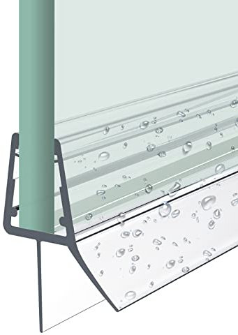 Heilmetz Joint porte douche 80cm longueurs,imperméable et résistant à la moisissure, Joint de douche en PVC pour les portes de douche en verre de 4-6mm,découpable, joint douche (1 pièce)