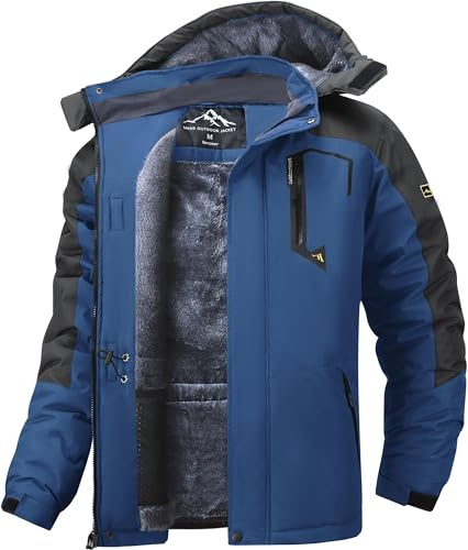 Tansozer Winterjacke Herren Wasserabweisend Warm Gefüttert