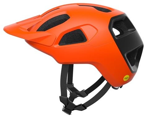 POC Unisex-Adult Cularis Fahrradhelm, Fluorescent Orange Matt/Uranium Black Matt, L (59-62cm)