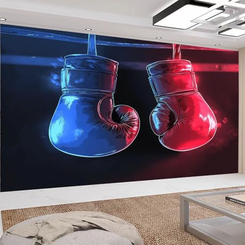 Papier Peint Photo Murale Chambre Adulte Enfant Gants de boxe 300 x 210 cm Papier Peint Couleurs douces pour Salon Mur de fond de télévision Papier Peint intissé