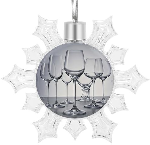 Weihnachtsdekorationsanhänger, Weingläser bedruckt, Weihnachtsanhänger, Weihnachtsdekoration zum Aufhängen