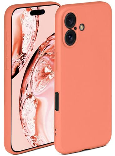 ONEFLOW Soft Case für iPhone 16 Hülle aus Silikon mit Kameraschutz, Silikonhülle mit erhöhtem Schutz fürs Display, Backcover Schutzhülle, weiche Handyhülle, Koralle