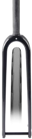 HZXQCVB Fibre De Carbone Fourche À Gravel pour Vélo De Route Tube Droit/Tube Conique 1-1/8'' Fourche Rigide 700C Axe Traversant 12x100mm Frein À Disque Fourche Avant(Glossy Black,Straight)