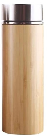 Botella de Agua Aislada Termo De Bambú Natural, Botella De Acero Inoxidable, Termos, Taza De Té Deportes y Viajes(350ml)