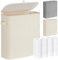 DIDAINT 33L Porta Rotolo Carta Igienica da Terra, Mobiletto Cestini Bagno Portaoggetti, Contenitore Carta Igienica con Coperchio für 9-16 Rollen Klopapier, Beige