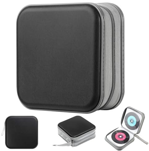 CD Tasche, DVD Hülle aus Hartplastik, CD Aufbewahrungstasche, Discs Aufbewahrungstasche für 40 Discs, CD Aufbewahrungstasche für Auto und Zuhause, Discs Aufbewahrungstasch, Schwarz