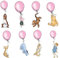 Winnie Bear Friends Hängedekorationen, The Pooh Tischaufsätze, Set für Luftballon, Babyparty, Geburtstagsparty, doppelseitig bedruckt, 8 Designs