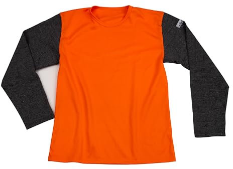 Forstkoppel Schnittfestes Langarm-Funktionsshirt, Orange/Grau, Level 5 Schnittschutz, ProClima Fasern (DE/NL/SE/PL, Alphanumerisch, XL, Regular, Regular, orange/grau)