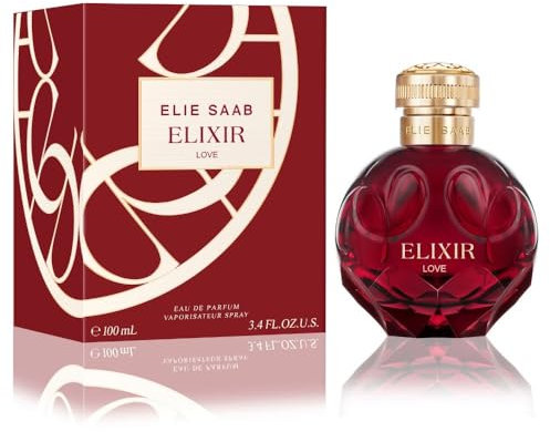 Elie Saab Elixir Love 100 ml – Eau de Parfum 100 – Frauen Parfüm – Fruchtig-floraler Chypre-Duft – Florale und Fruchtige Noten – Roter, Juwelenförmiger Glasflakon