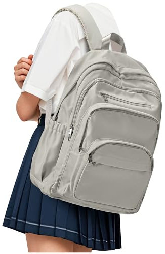 suradar Rucksack Schule, Schulrucksack Teenager Mädchen Jungen, Rucksack Univcersität, Schulrucksack Damen, Schultasche Mädchen, School Backpack, School Bag Grau Braun