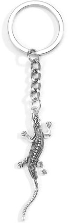 Gallkeat Echse Gecko Schlüsselanhänger Silber, Bag Charm, Taschenanhänger, Keychain für HandtascheTasche Accessory