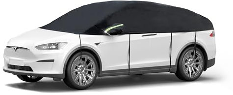 Walser Abdeckplane Auto All Weather, Abdeckplane wasserdicht, 100% wetterfeste Auto Abdeckplane, Autoabdeckung Outdoor, Auto Abdeckplane wasserdicht, Autoplane Halbgarage Größe 6 Kombi schwarz