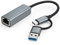 1000Mbps Driver-free Network Adapter with LED Indicator, USB Ethernet Adapter, 2 In 1 USB/Type C to RJ45 Gigabit Wired Network, Compatible with Mac OS, Windows, Switch