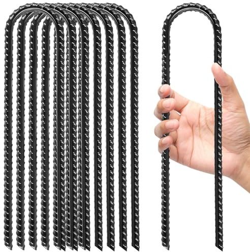 Kezidhp 8 Sardines de Fixation en Acier Galvanisé 30cm - Piquets de Tente/Sol en U Robustes avec Crochets pour Camping, Trampoline, Balançoire, Tonnelle, Auvent