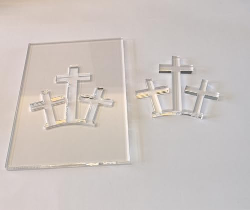 Easter Router Templates Set,Acrylic The 3 Crosses Woodworking Stencils for Holy Week | Bunny, Cross, Egg, Church, Chick & Three Crosses | Reusable for DIY Crafts, Lanterns & Wood Inlays