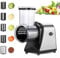Rallador de verduras eléctrico profesional de 250 W, 5 en 1, de acero inoxidable, con 5 cuchillas y gran ranura de llenado para frutas, verduras, queso y uso diario