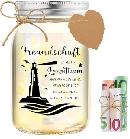 Beste Freundin Geschenke, LED Flaschenlicht mit Spruch, Geldgeschenke Leuchtflasche, Geburtstagsgeschenk Freundschaftsgeschenke für Frauen, Dankeschön Geschenk für Freundin zum Weihnachten Geburtstag