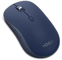 Lenovo Yoga Bluetooth Silent Mouse, 3 Level DPI Adjustment, 36 Month Battery Life, Bluetooth 5.3, 3 Device Paring, Whisper Quiet, Programmable Buttons, Smooth Finish, Cosmic Blue