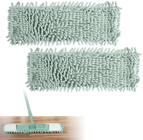 2 Piezas Mopa Funda de Recambio, Recambio Fregona para Mopa Microfibra Kit | 43 x 13cm Repuesto de Almohadilla para Fregona,Paño de Repuesto Mopa Microfibra para Baldosas,Suelos Laminados,Suelos Madera