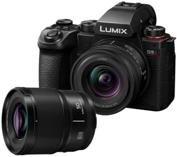 Panasonic LUMIX S5M2 Vollformat-Systemkamera Twin Lens Kit | 18-40 mm & 50 mm Twin-Objektive, 24,2 MP, Open Gate, Phasenhybrid-AF, Active I.S., Dual Native ISO, Schwarz