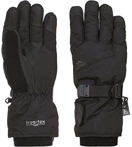 Trespass Ergon II, Black, L, Warme Gepolsterte Wasserdichte Handschuhe für Damen und Herren / Unisex, Large, Schwarz