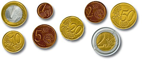 80 Rechen-Münzen sortiert im Beutel, Eurogeld, Rechengeld zum Lernen | Wiemann Lehrmittel