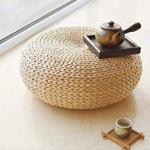 HUAWELL Sitzkissen im japanischen Stil, gestrickt, rund, Durchmesser 40 cm Hocker