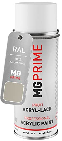 RAL 7032 Gris silex / Pebble grey mat satiné, bombe de peinture acrylique | bombe aérosol 400 ml, à séchage rapide