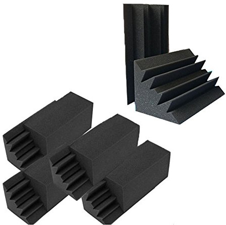 Shumo 8 Pack von 4,6 in x 4,6 in x 9,5 in Schwarz Schalldaemmung Isolierung Bass Trap akustische Wand Schaum Polsterung Studio Schaum Fliesen (8 Stueck, schwarz)