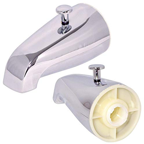 Tub Spout with Push and Pull Diverter, 3/4 inch to 1/2 inch IPS Face Bushing, 5-1/4 inch Length, Chrome Finish