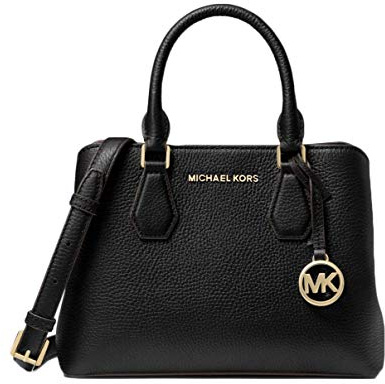 MICHAEL Michael Kors Camille Small Logo and Leather Satchel - Black
