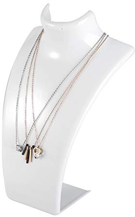 Fictory Schmuck Schaufensterpuppe Büste, Mannequin-Schmuckständer, 3 Farben Halskette Ohrringhalter Schaufensterpuppe Kopf Büste Ständer Modell Shop Schmuck Display Rack(Weiß)
