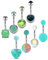 AceFun Bauchnabelpiercing Set Chirurgenstahl 14G grün 8pcs Piercing Bauch Nabelpiercing Bauchnabelstab Bauchnabelring für Frauen