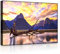 lightbox multicolor | Leuchtbilder | Entwurzelter Baum in wunderschöner Berglandschaft | 100x70 cm | Front Lighted