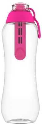 Dafi Gourde Filtrante Soft, 1 Filtre à Charbon Actif Rose 0,5 L - Filtre le Chlore et autres contaminants, Gourde Sport Transparente, Bouteille Filtrante Sans BPA, Gourde Paille, Bouteille d'eau