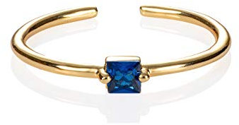 namana blauer Ring in Gold für Frauen, verstellbarer offener Ring für Damen mit einem blauen Stein, vergoldeter Damenring mit einem dunkelblauen Stein, einfacher Goldring für Frauen, Teens, Mädchen