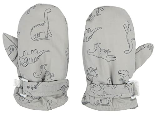 FORUHOO Kinder Handschuhe Wasserdicht mit Fleece Fäustlinge für Unisex Baby Winter(Grau,S)