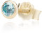 NKlaus Einzel 4,0mm 585 Gelb Gold 14 Karat Ohrstecker Kristall Zirkonia Aquamarin Butterfly Verschluss Damen Mädchen 11029