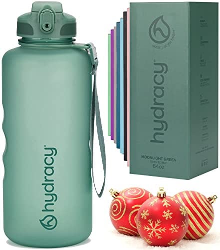 Hydracy Gourde d'Eau 2L sans BPA, Bouteille avec Marqueur de Temps, Paille et Verrouillage Sécurisé - Housse en Néoprène, Étanche, Anti-Fuite, Réutilisable, Légère - Idéal pour Sport, École, Travail