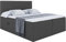 ALTDECOR Boxspringbett mit H3-Matratze (20 cm hoch) mit Bonellfederung + PUR, Topper (4 cm hoch), Polsterbett mit Kopfteil und Bettkasten - LUKI - 180x200 - Dunkelgrau Inari 96