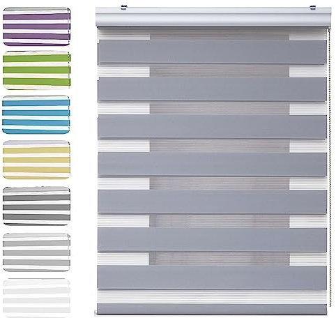 Vertikaljalousie 70 x 240 cm Sichtschutz, Lichtschutz, Blendschutz Jalousette Jalousien mit Verstellbarer Kette für Fenster oder Tür, Badezimmer, Hellgrau