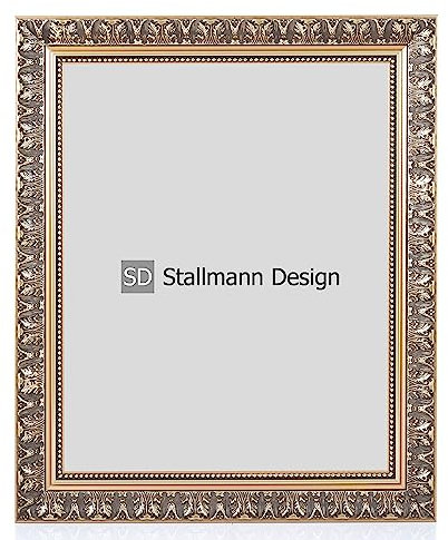 Stallmann Design Bilderrahmen Barockrahmen SWAN | 60x80 cm | Gold | Echtholz-Bilderrahmen antik | 80 andere Größen verfügbar | Fotorahmen aus Holz im Vintagestyle