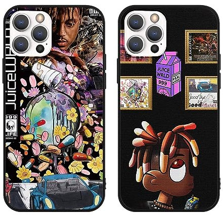 nurkorki [2 Stück Handyhülle für Apple iPhone 15 6,1 Hülle, Cool Rapper Juice WRLD Design Weich Silicone Ultra Slim Shockproof TPU Schutzhülle für iPhone 15