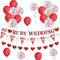 Basong Ruby Wedding Anniversary Decorations , 40th Wedding Anniversary Decorations include 40th Anniversary Balloons, 40 Ruby Wedding Banner Red Heart Bunting for 40th Couple Anniversary Party